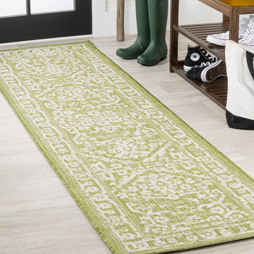 Malta Bohemian Medallion Textured Weave Indoor/outdoor Runner Rug